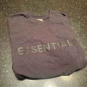 Fear of God Essentials T-Shirt 3D Silicone Applique Logo Large Black